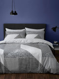 Catherine Lansfield Larsson Geo grey/black duvet cover and pillowcase set - British product