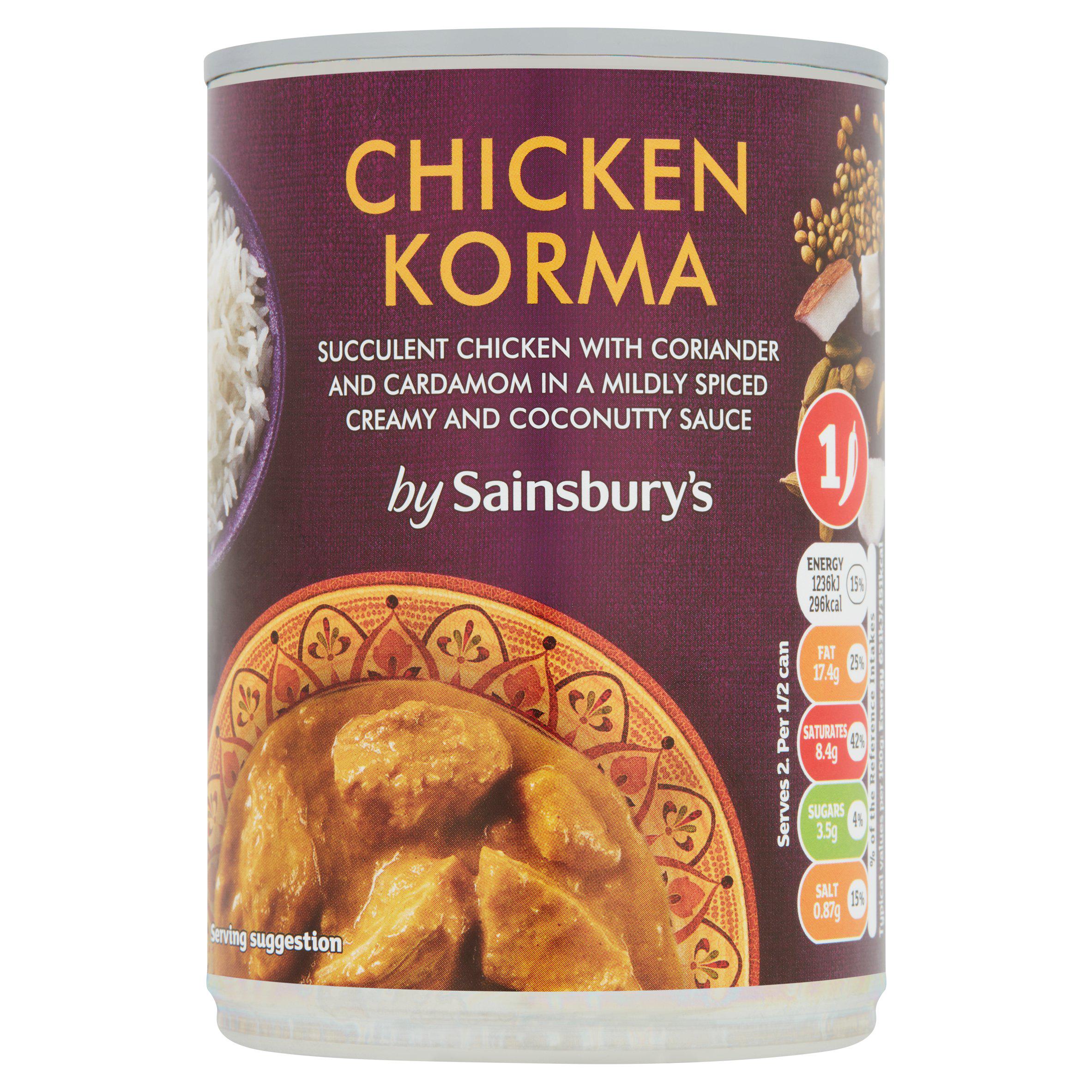 Sainsbury's Chicken Korma 392g Hot meat & meals Sainsburys   