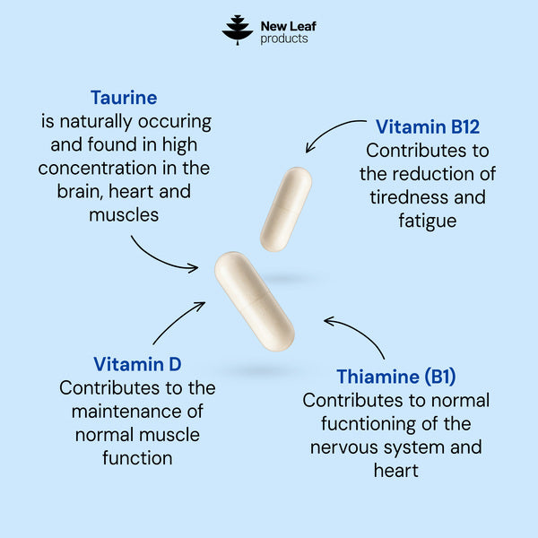 New Leaf taurine capsules 1800mg 120 count, UK version