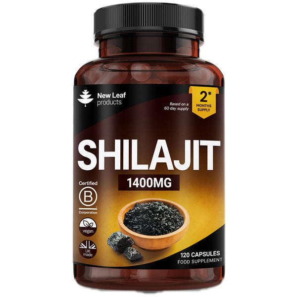 New Leaf Shilajit capsules 1400mg 60% fulvic acid 120 caps (British brand)