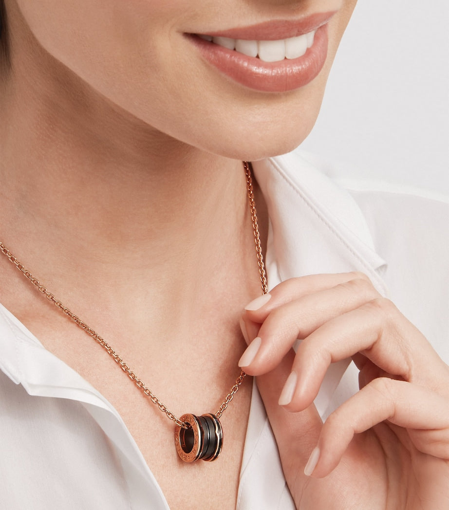 Bvlgari B.zero1 rose gold and ceramic necklace - British product