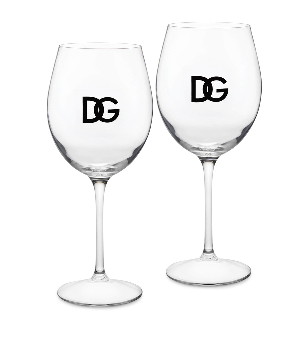 Dolce&Gabbana Casa set of two DG Millennials logo wine glasses - British product