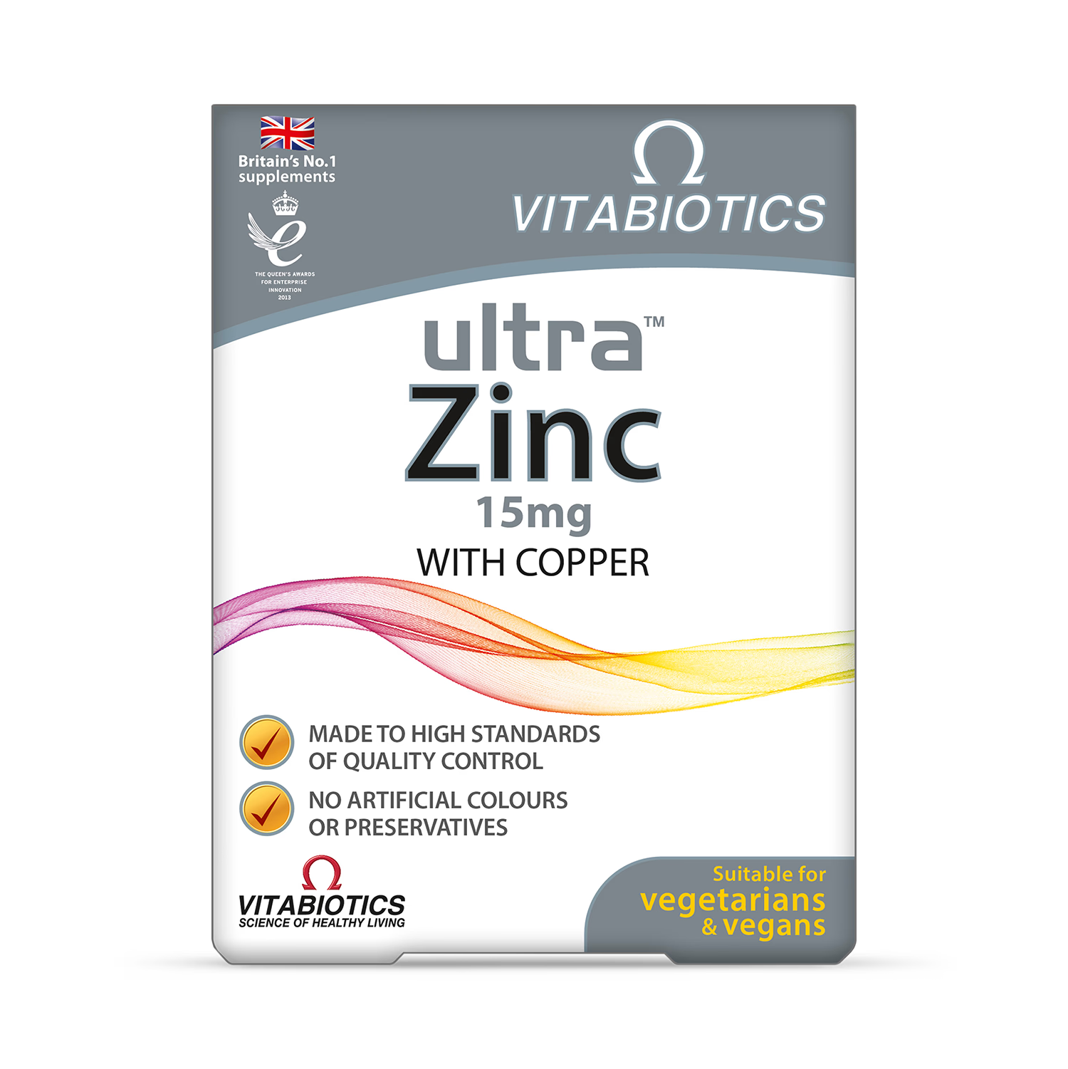 Vitabiotics Ultra Zinc 15mg Copper Supplement 60 Tablets (British brand)