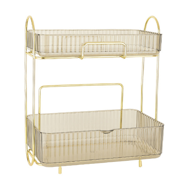 Livingandhome two tier makeup storage rack gold (British brand)