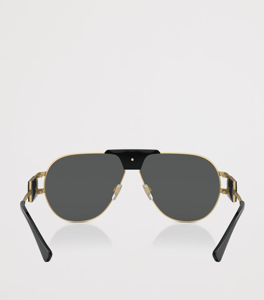Versace Medusa Piloten-Sonnenbrille mit Metallrahmen (britische Marke)