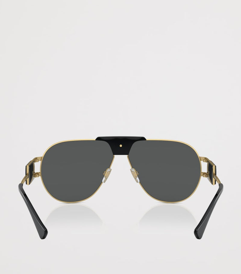 Versace Medusa Piloten-Sonnenbrille mit Metallrahmen (britische Marke)