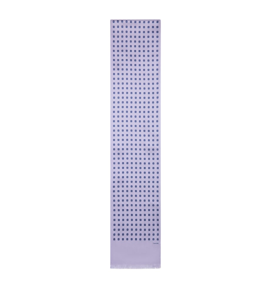 TOM FORD mulberry silk printed scarf 20x180cm, UK version