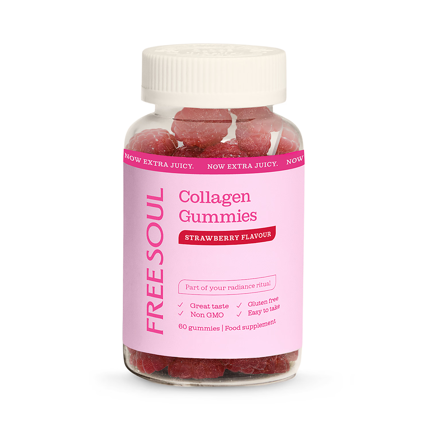 Free Soul collagen gummies strawberry 60 gummies, imported from the UK