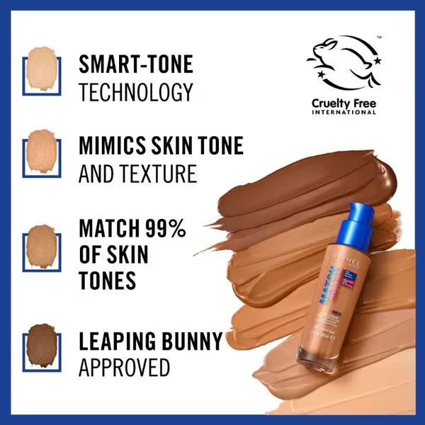 Rimmel London Match Perfection Foundation Light Nude, imported from the UK