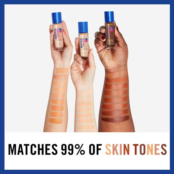 Rimmel London Match Perfection Foundation Light Nude, imported from the UK