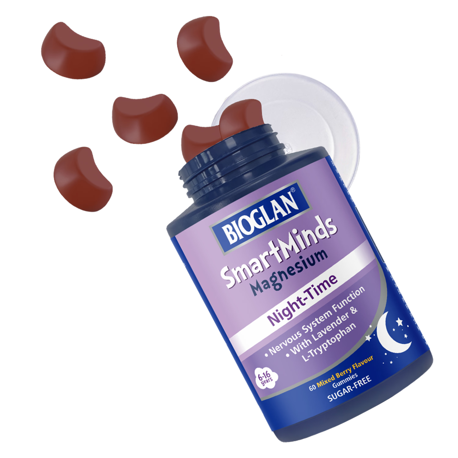 Bioglan SmartMinds Magnesium Night-Time gummies 60 count - British product