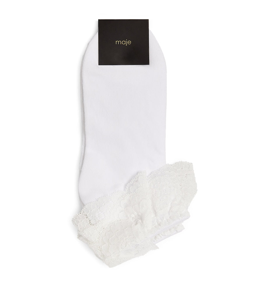 Maje lace-trimmed socks, imported from the UK