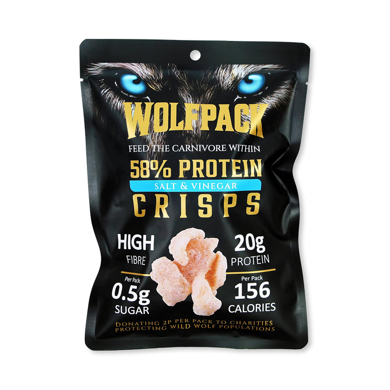 Wolfpack Protein Crisps Salt and Vinegar 12x35g multipack - British product