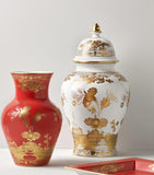 Ginori porcelain change tray with hand-painted gold florals, UK version