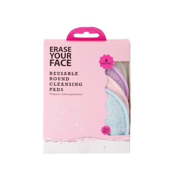 Erase Your Face reusable round cleansing pads 4 pack - British product
