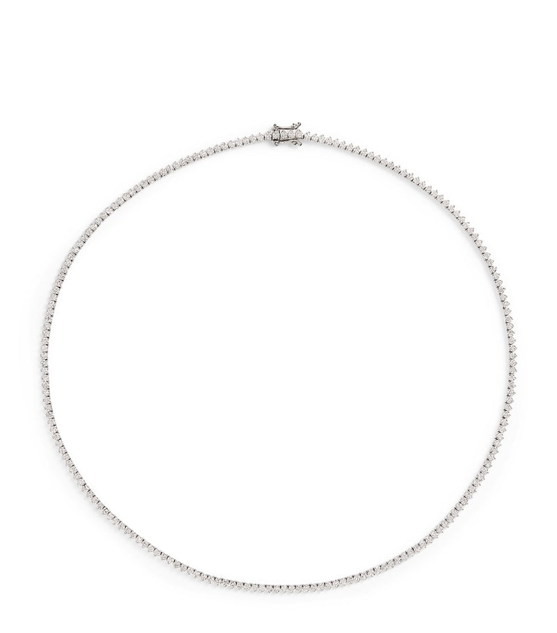Harrods white gold diamond tennis necklace 5.25ct, imported from the UK