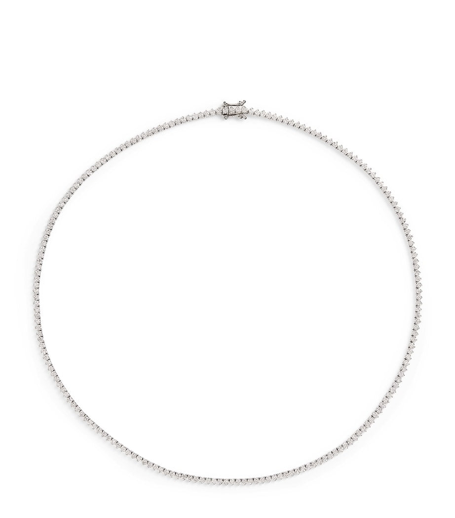 Harrods white gold diamond tennis necklace 5.25ct, imported from the UK