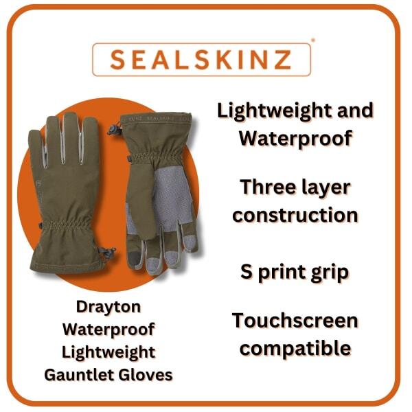 Sealskinz women's lightweight gauntlet gloves (British brand)