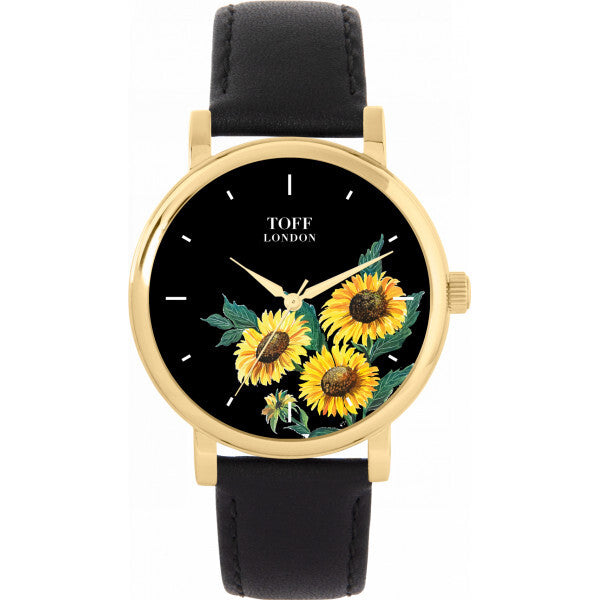Toff London black ladies sunflower watch 38mm, UK version