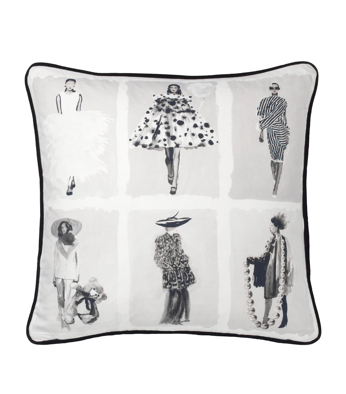 Carousel Design Fashion Illustration Cushion with Feather Down Filling 50cm x 50cm
