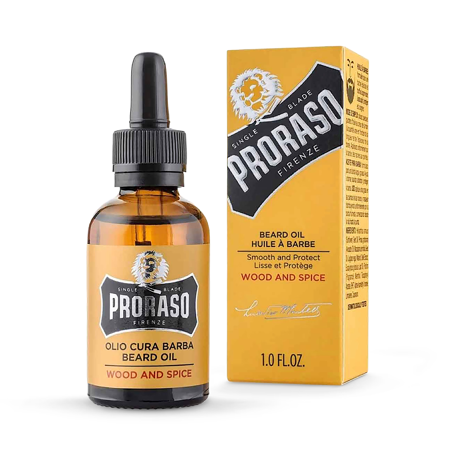 Proraso beard oil Wood & Spice 30ml, UK version