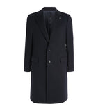 Regular Fit Virgin Wool Overcoat with Notched Lapels