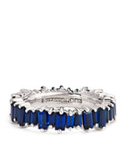 Suzanne Kalan white gold blue sapphire eternity ring 5mm, imported from the UK
