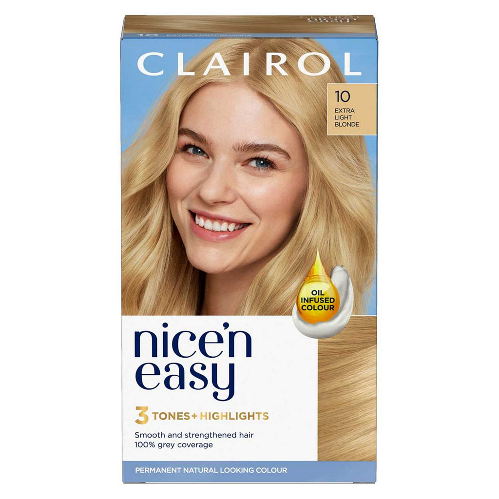 Clairol Nice'n Easy Crème Oil Infused Permanent Hair Dye 10 Extra Light Blonde 177ml