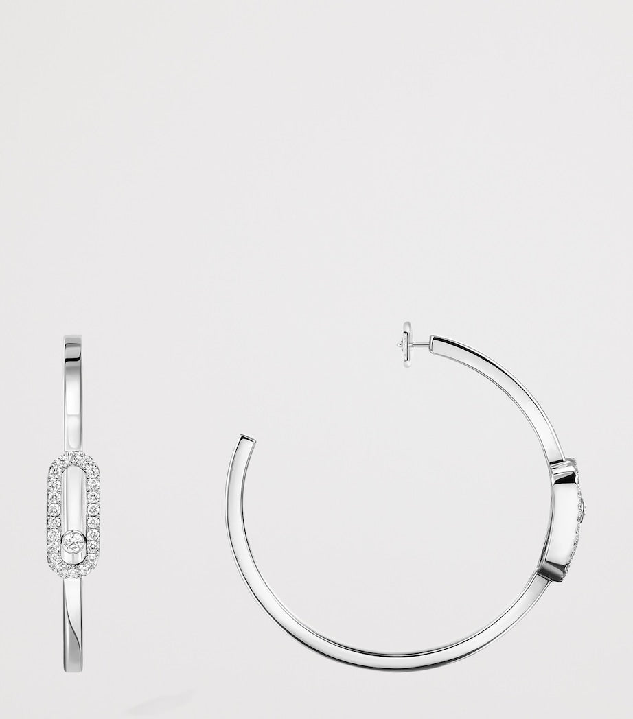 Messika Move Uno white gold hoop earrings 0.29ct diamond, UK version