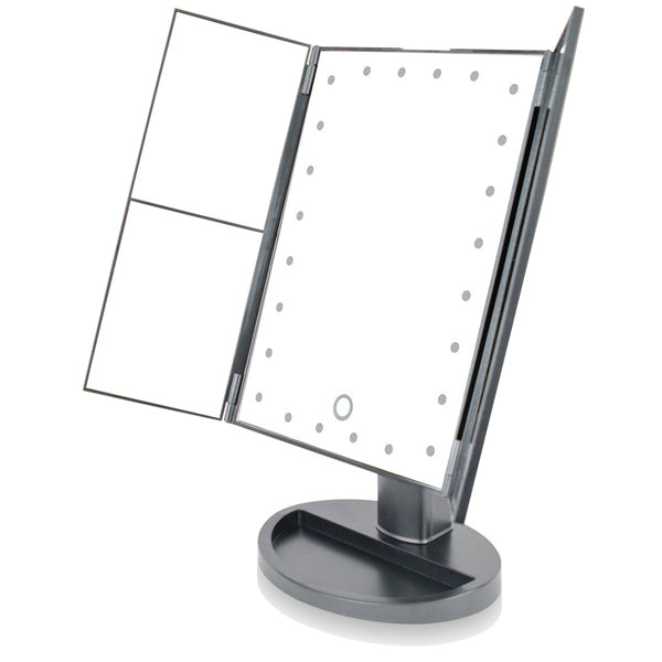 Rio 24 LED Touch Dimmable Makeup Magnification Mirror- Black