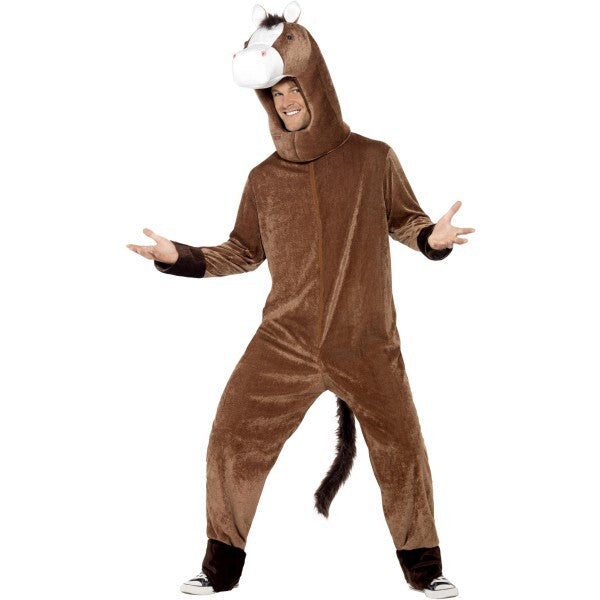 Smiffys horse costume brown bodysuit hood, UK version