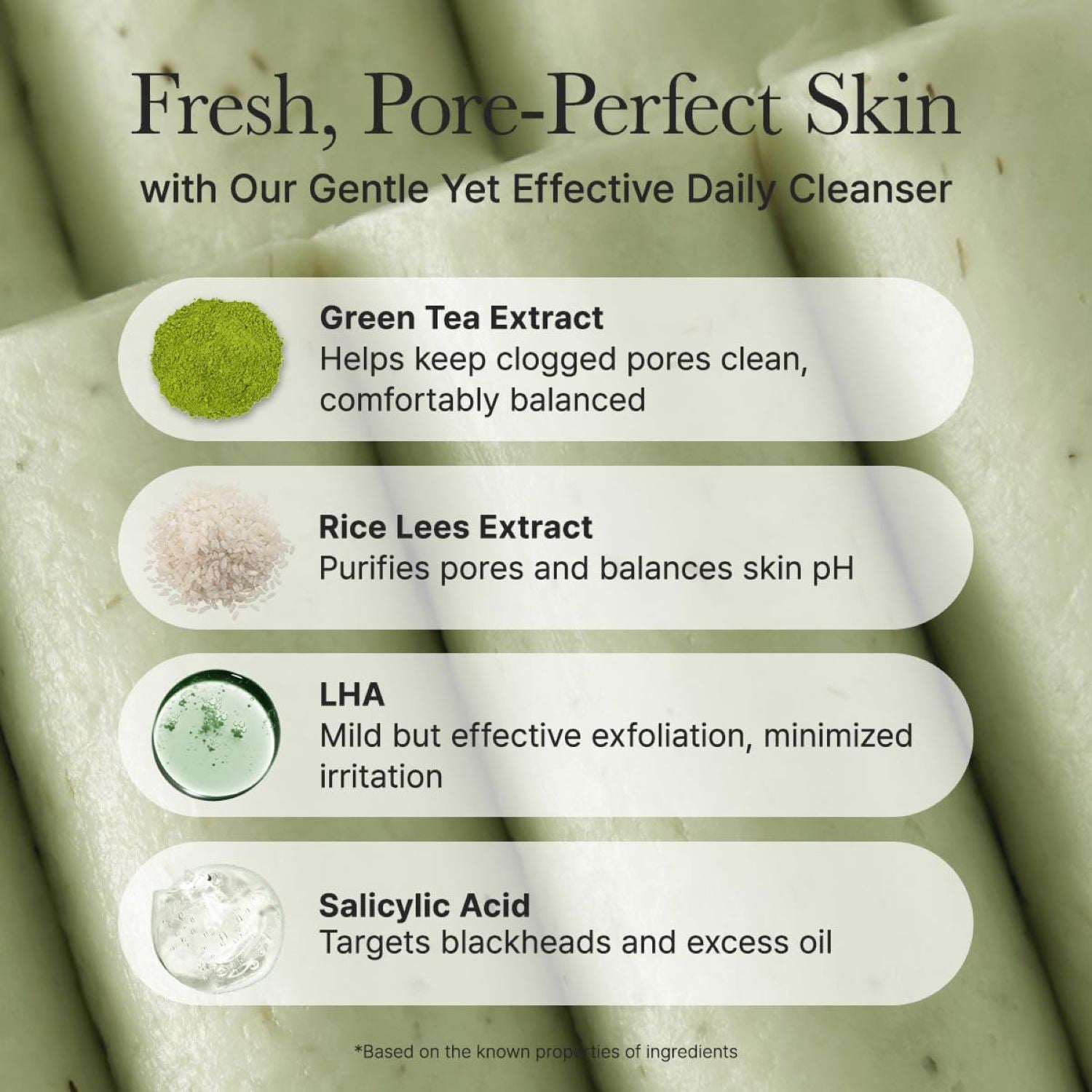 ARENCIA Green Tea LHA Deep Pore Rice Cake Cleanser 150g, UK version