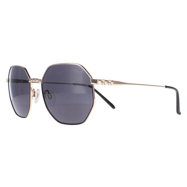 Elle 14909 black grey women sunglasses hexagonal metal, UK version