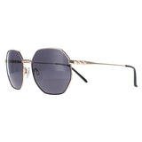 Elle 14909 black grey women sunglasses hexagonal metal, UK version