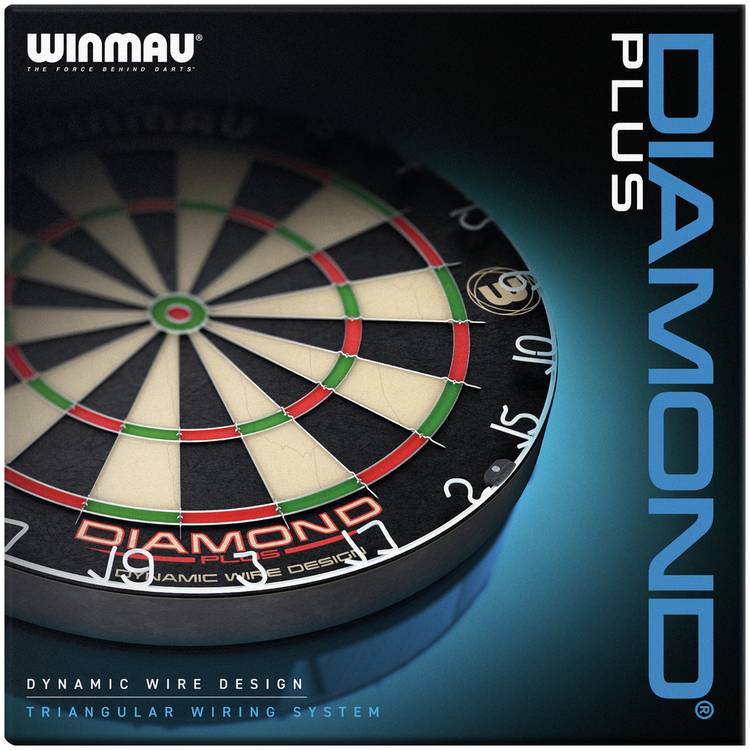 Winmau Diamond Plus dartboard set 45cm with darts, imported from the UK