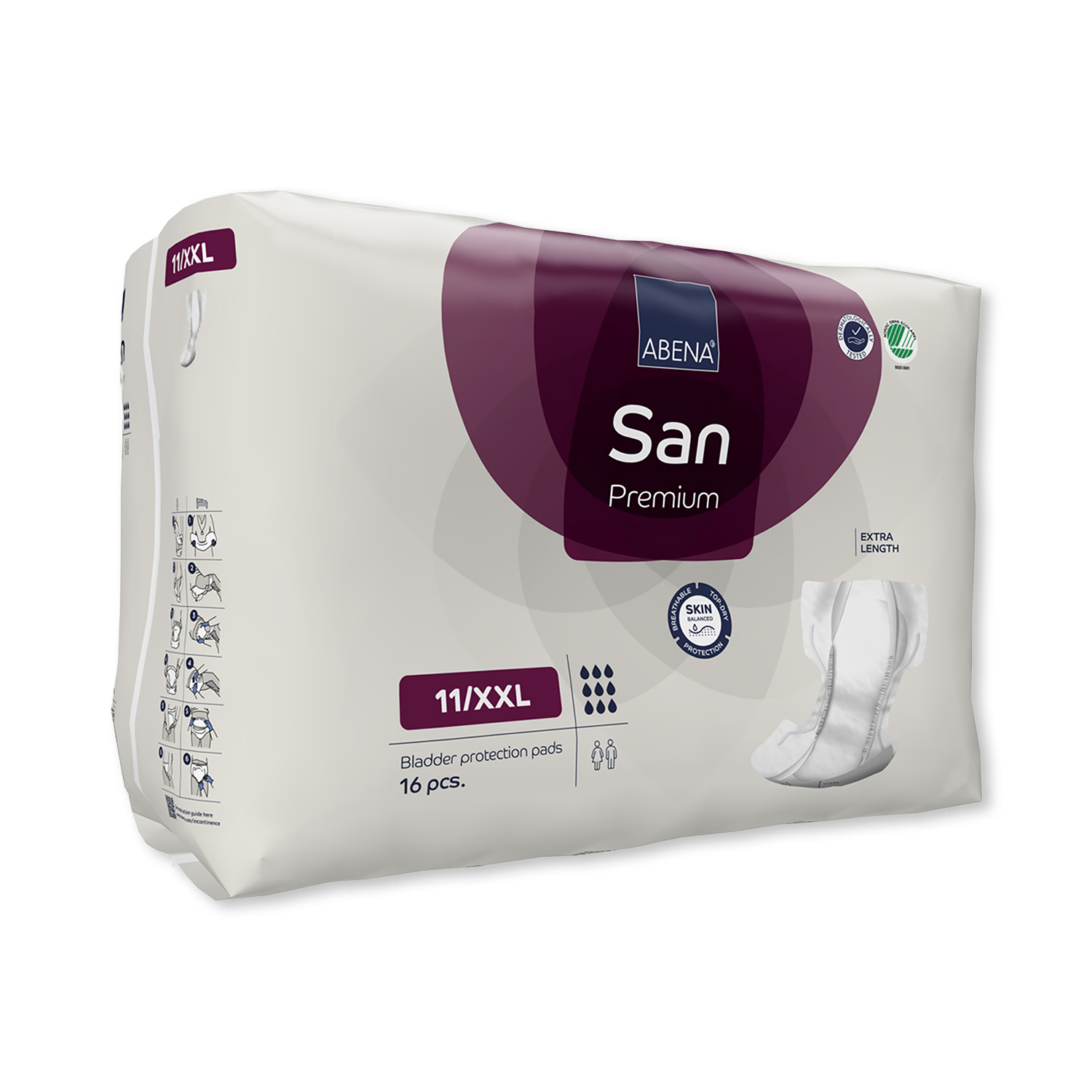 ABENA incontinence pads San Premium 11/XXL 16 Pack, UK version