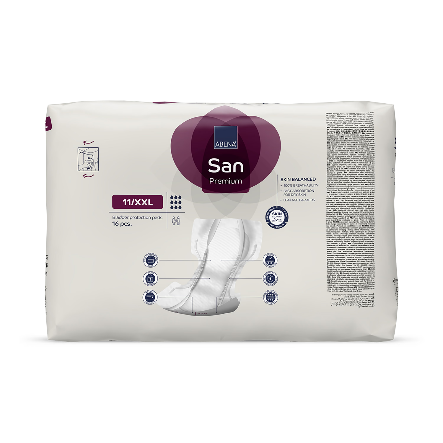ABENA incontinence pads San Premium 11/XXL 16 Pack, UK version