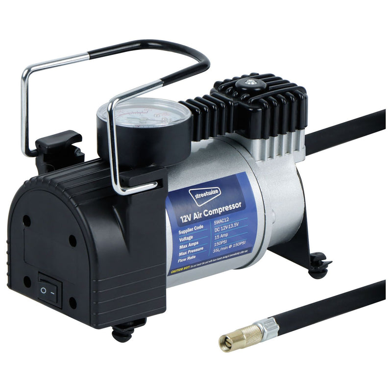 Streetwize 12V 150PSI heavy duty air compressor - British product