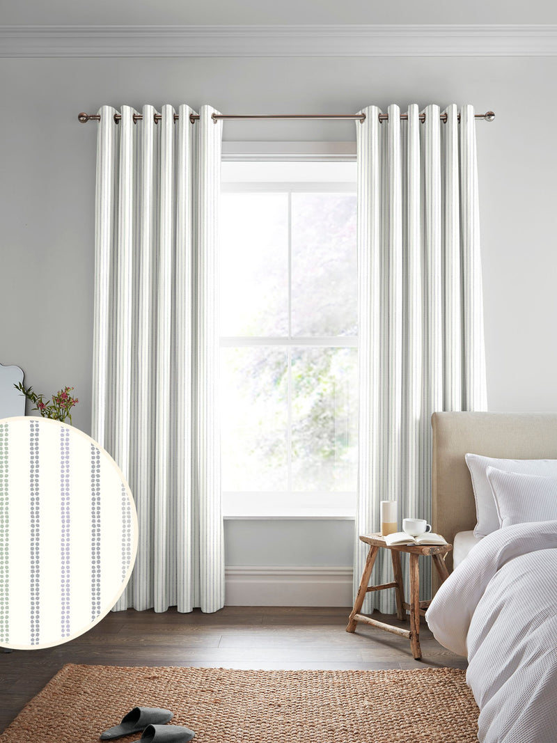 Laura Ashley curtains dove grey candy stripe, UK version