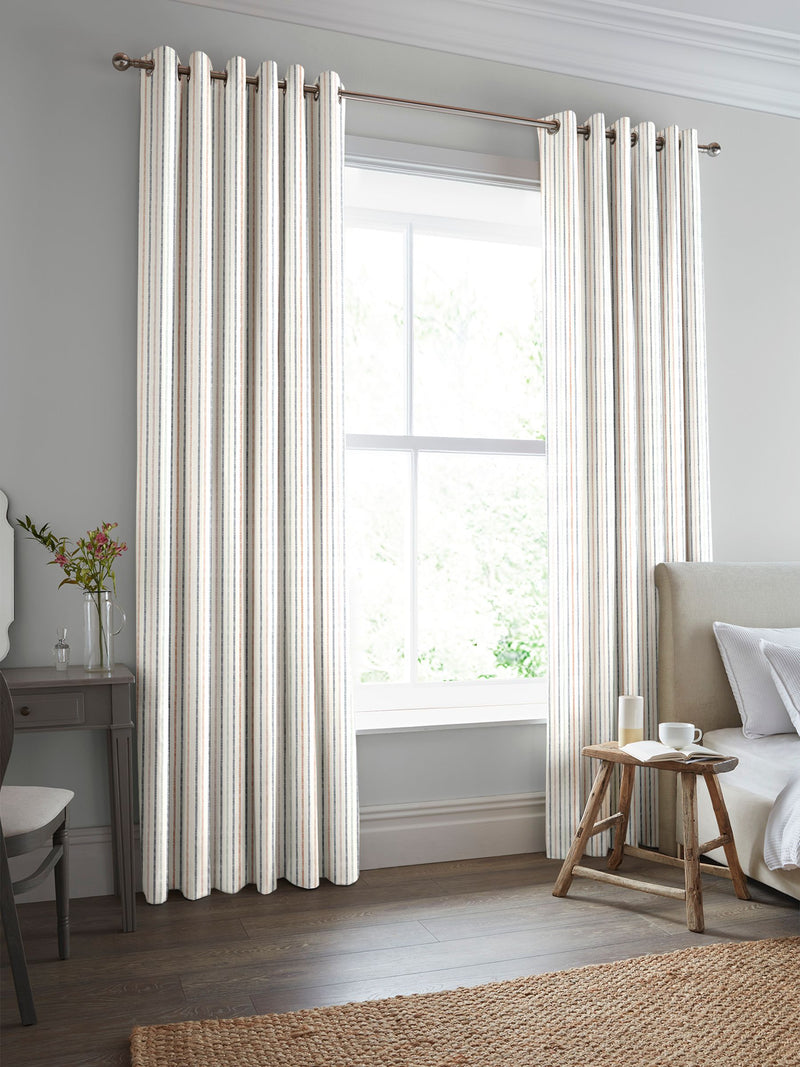 Laura Ashley curtains dove grey candy stripe, UK version