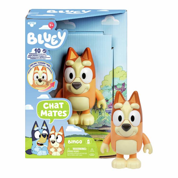 Bluey Bingo talking figure toy 15.2cm (British brand)