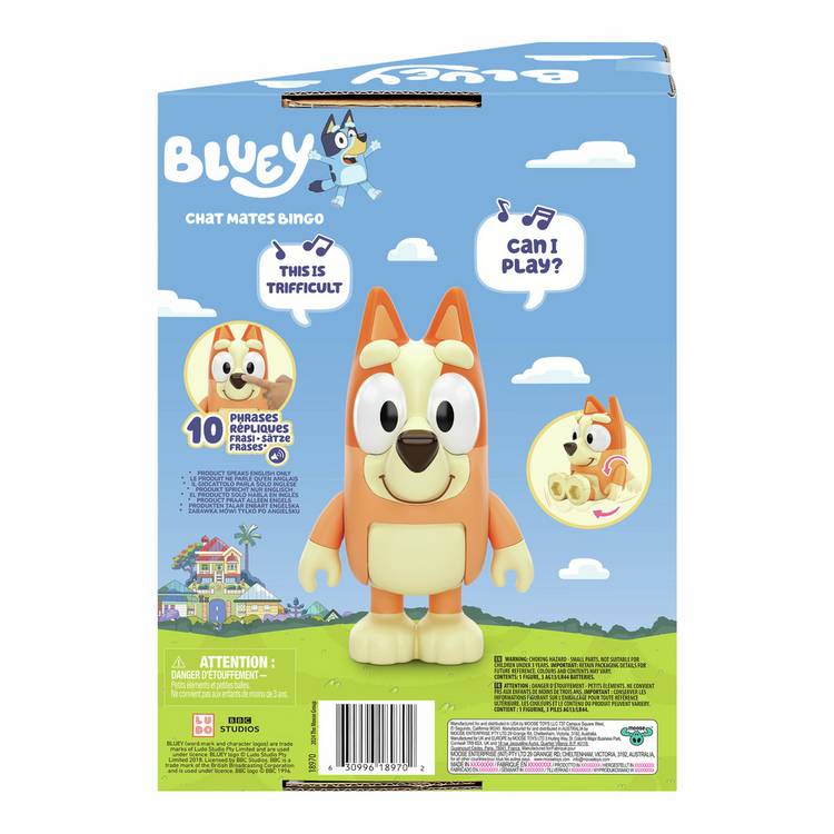 Bluey Bingo talking figure toy 15.2cm (British brand)