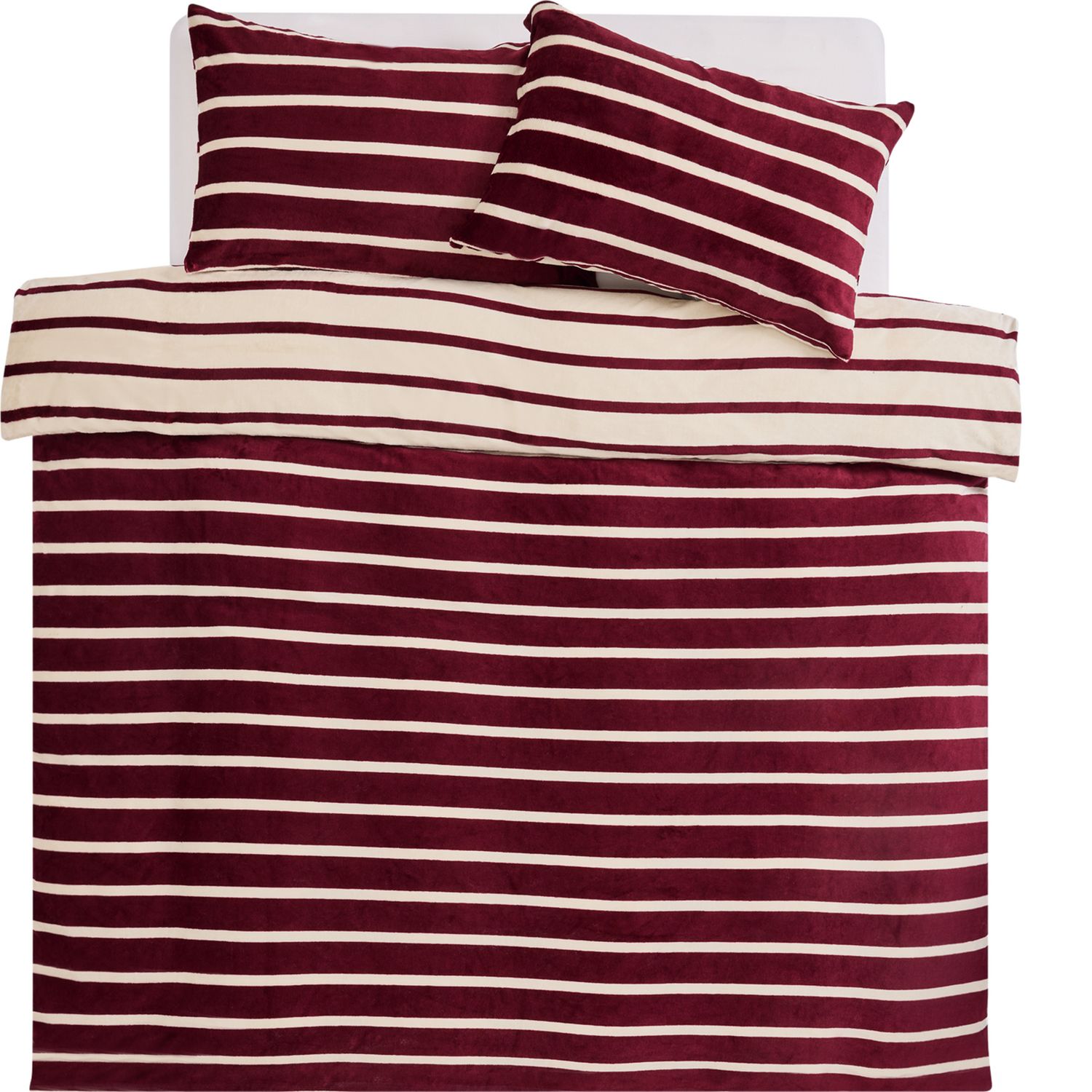Argos Home Stripe Print Fleece Bedding Set - Superking