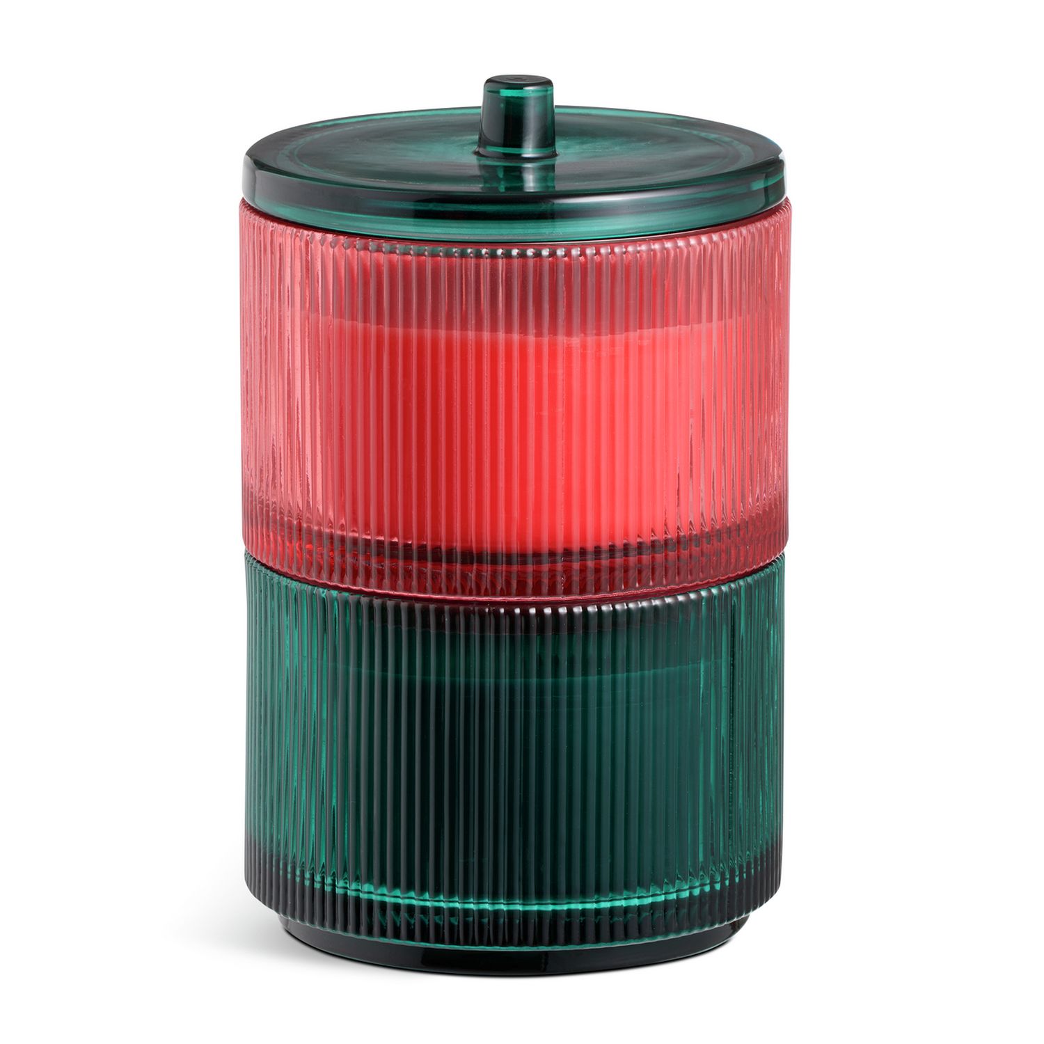 Habitat multiwick scented candle set in red and green glass, UK version