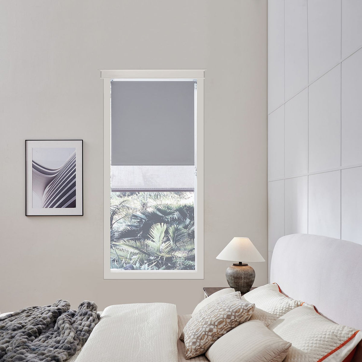 Little Black Book Blackout Double Grey Roller Blind - 80cm