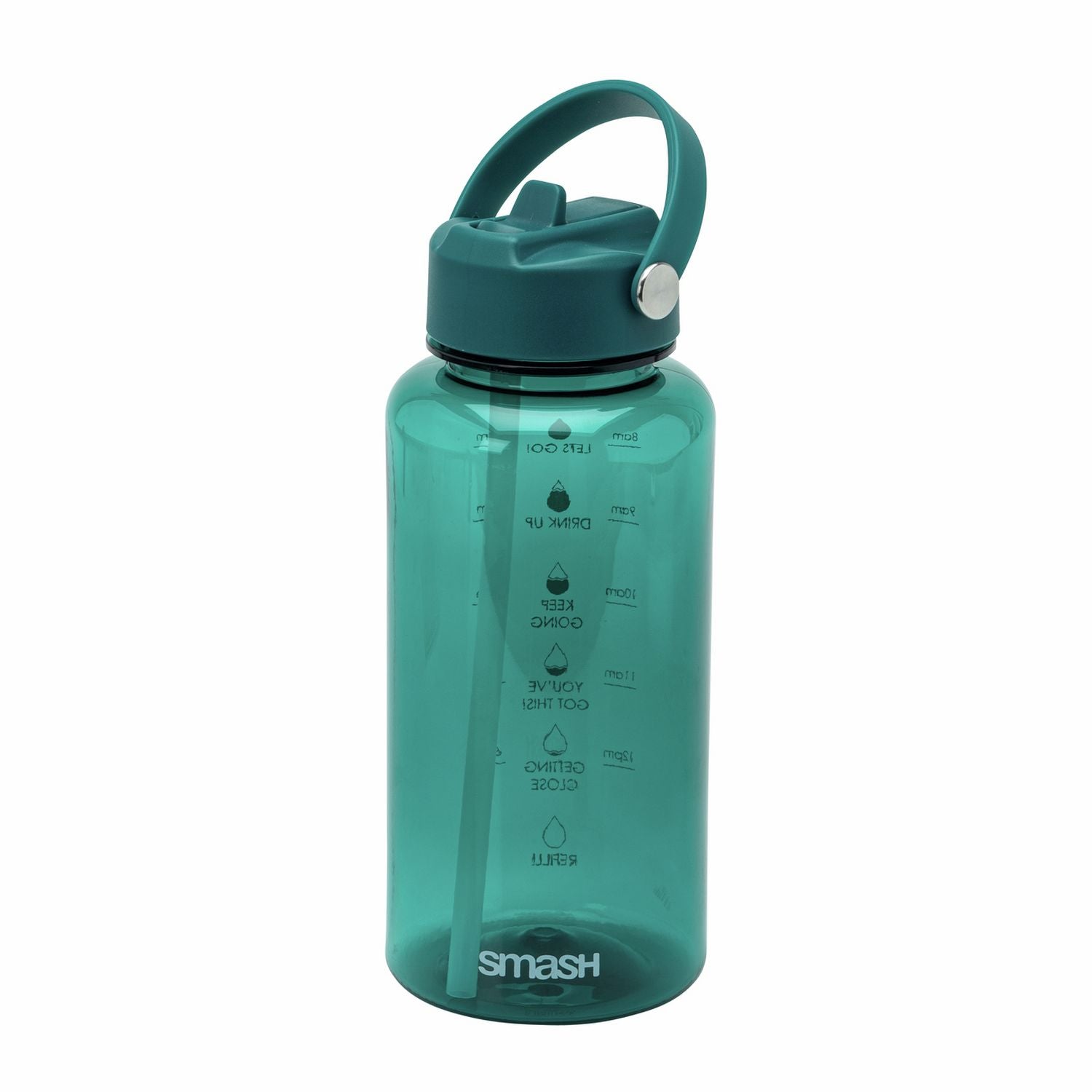 Smash teal water bottle with sipper straw cap 800ml - British product