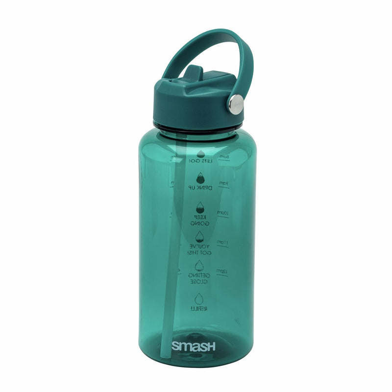 Smash teal water bottle with sipper straw cap 800ml - British product