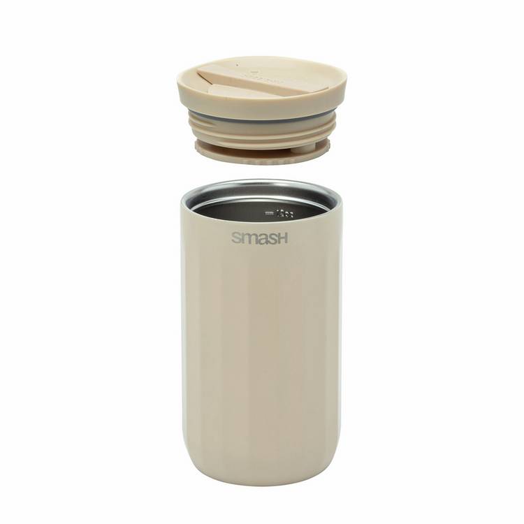 Smash beige travel coffee cup 350ml, imported from the UK