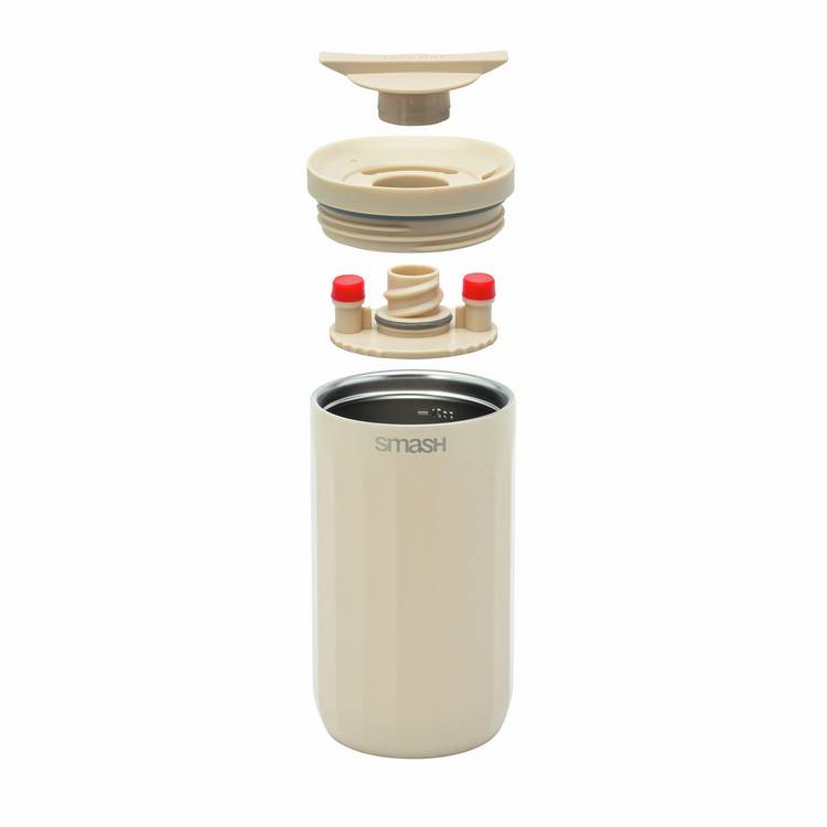 Smash beige travel coffee cup 350ml, imported from the UK