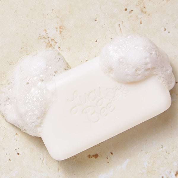 Lucy Bee organic fragrance-free soap bars, UK version